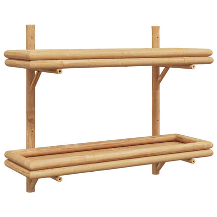 Vägg hylla med hylla Väggmonterad Brun 75 x 26 x 60 cm Bambu