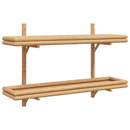 Vägg hylla med hylla Väggmonterad Brun 100 x 26 x 60 cm Bambu