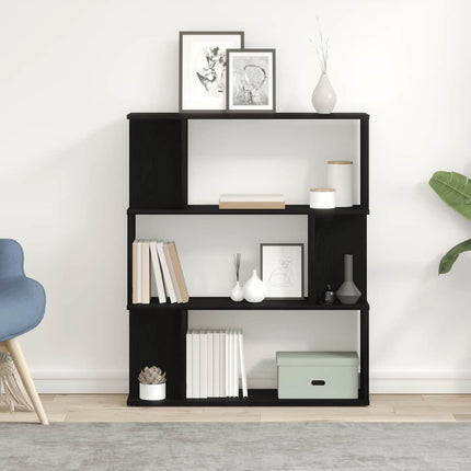 Bokhylla svart ek 80x24x96 cm konstruerat trä
