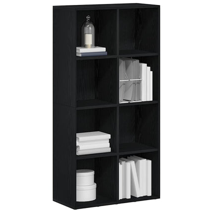 Bokhylla svart ek 66x30x130 cm konstruerat trä