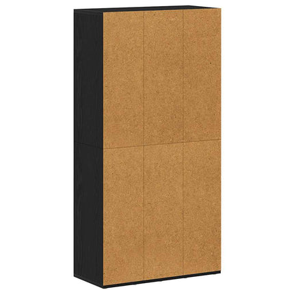 Bokhylla svart ek 66x30x130 cm konstruerat trä