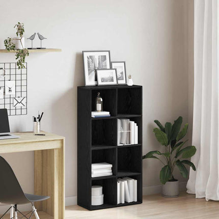 Bokhylla svart ek 66x30x130 cm konstruerat trä