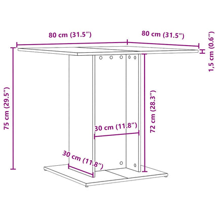 Matbord 80X80X75 Cm Konstruerat Trä