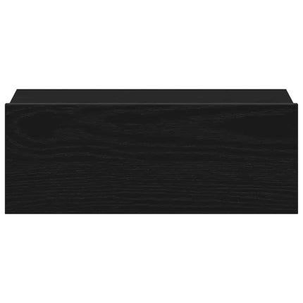 Flytande nattduksbord svart ek 40x32x15 cm konstruerat trä