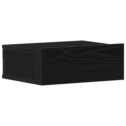 Flytande nattduksbord 2 st svart ek 40x32x15 cm konstruerat trä