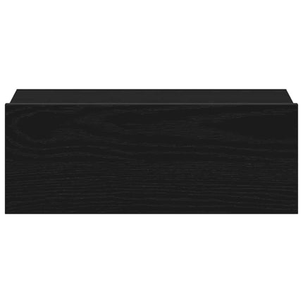 Flytande nattduksbord 2 st svart ek 40x32x15 cm konstruerat trä