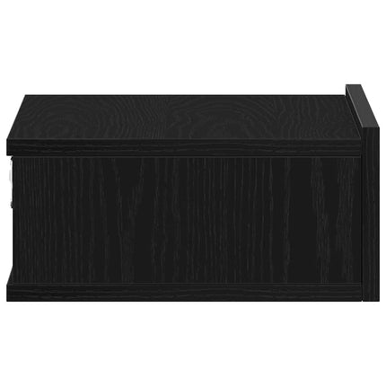 Flytande nattduksbord 2 st svart ek 40x32x15 cm konstruerat trä