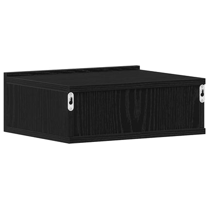 Flytande nattduksbord 2 st svart ek 40x32x15 cm konstruerat trä