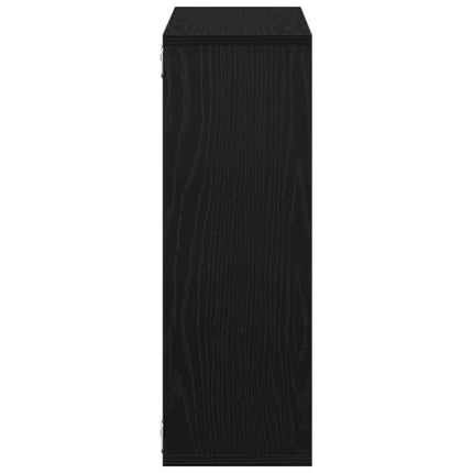 Vägghylla svart ek 104x20x58,5 cm konstruerat trä