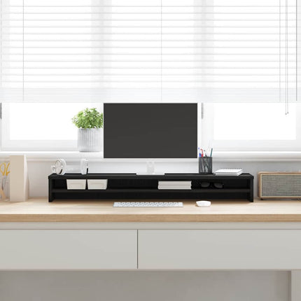 Monitorstativ svart ek 100x24x13 cm konstruerat trä