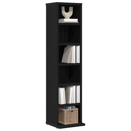 CD-bänk svart ek 21x20x88 cm konstruerat trä
