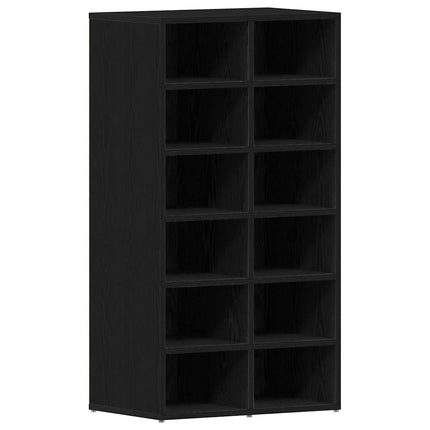 Skohylla rökfärgad svart ek 54x34x100,5 cm konstruerat trä