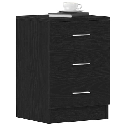 Sängbord svart ek 38x35x55 cm konstruerat trä