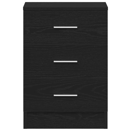 Sängbord 2 st svart ek 38x35x55 cm konstruerat trä