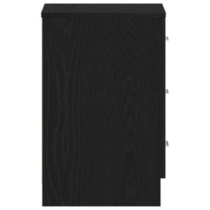 Sängbord 2 st svart ek 38x35x55 cm konstruerat trä