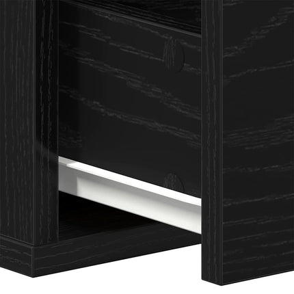 Väggskåp med låda Svart Ek 60 x 26 x 18,5 cm Konstruerat trä