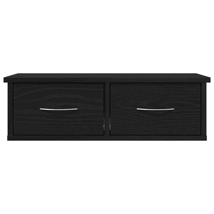 Väggskåp med låda Svart Ek 60 x 26 x 18,5 cm Konstruerat trä
