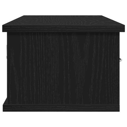 Väggskåp med låda Svart Ek 60 x 26 x 18,5 cm Konstruerat trä