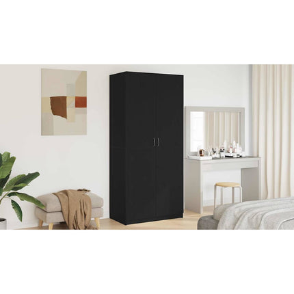 Garderob Svart Ek 90 x 52 x 200 cm Konstruerat trä