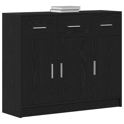 Skänk svart ek 91x28x75 cm konstruerat trä