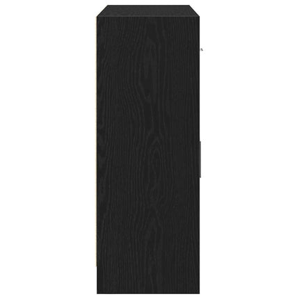 Skänk svart ek 91x28x75 cm konstruerat trä
