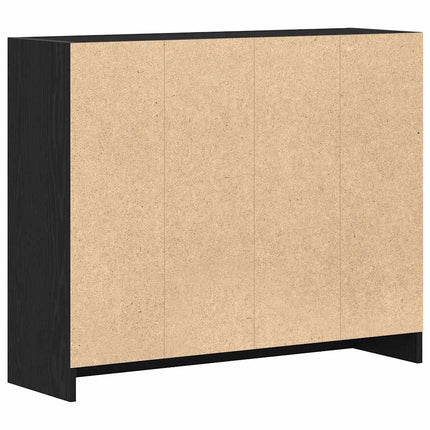 Skänk svart ek 91x28x75 cm konstruerat trä