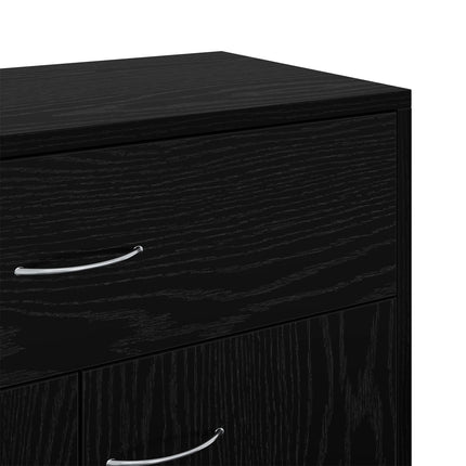 Sideboard med låda Svart Ek 60 x 30 x 75 cm Konstruerat trä