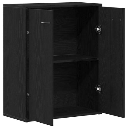 Skänk svart ek 60x30x75 cm konstruerat trä