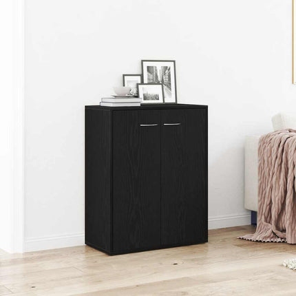 Skänk svart ek 60x30x75 cm konstruerat trä