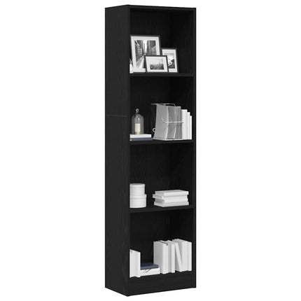 Bokhylla svart ek 40x24x143 cm konstruerat trä