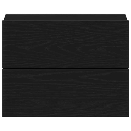 Nattduksbord med låda Svart Ek 40 x 30 x 30 cm Konstruerat trä
