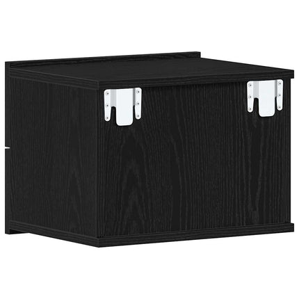 Nattduksbord 2 pcs Svart Ek 40 x 30 x 30 cm Konstruerat trä