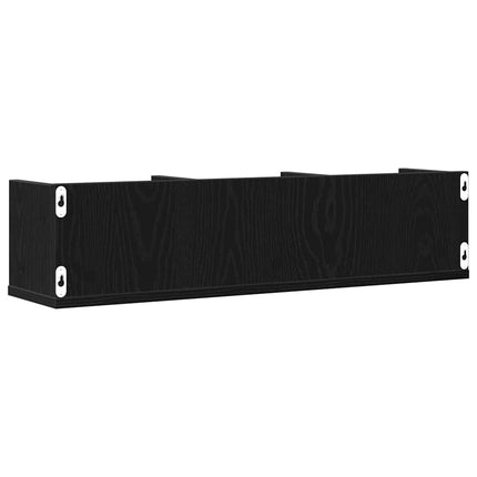 Vägg hylla med hylla Svart Ek 75 x 18 x 18 cm Konstruerat trä