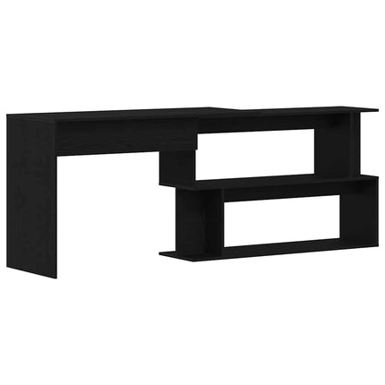 Skrivbord Svart Ek 200 x 50 x 76 cm Konstruerat trä