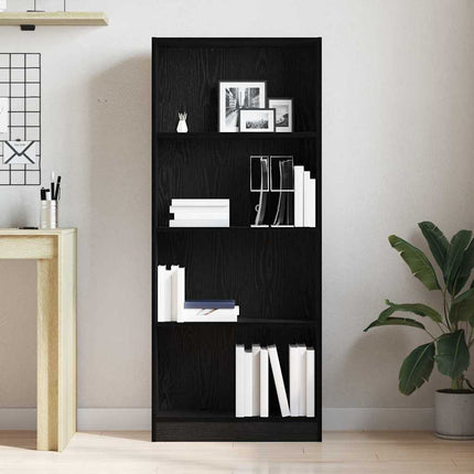 Hyllsystem Svart Ek 60 x 24 x 143 cm Konstruerat trä