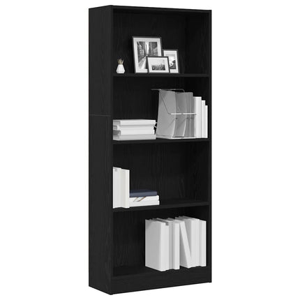 Hyllsystem 60 x 24 x 143 cm Konstruerat trä Svart Ek