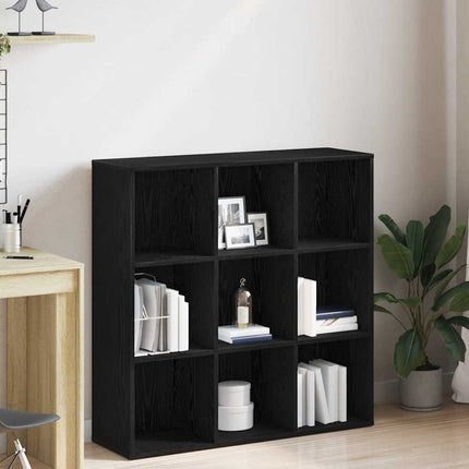 Bokhylla svart ek 98x29x97,5 cm konstruerat trä
