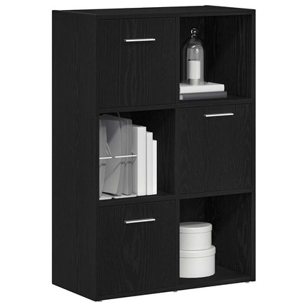Bokskåp/rumsavdelare svart ek 60,5x30x90cm konstruerat trä