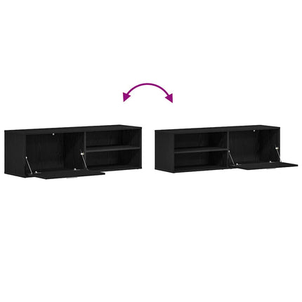 TV-skåp svart ek 120x34x37 cm konstruerat trä