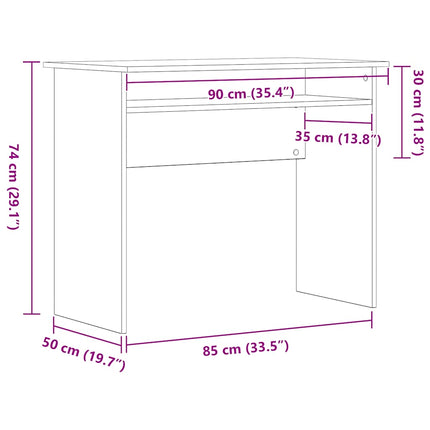 Skrivbord svart ek 90x50x74 cm konstruerat trä