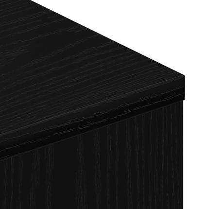 TV-bänk med hjul svart ek 102x34,5x43 cm konstruerat trä