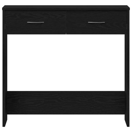 Skrivbord med låda Svart Ek 80 x 40 x 75 cm Konstruerat trä