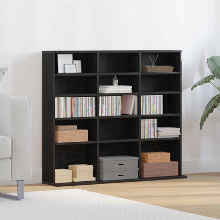 CD-bänk svart ek 100x23x89,5 cm konstruerat trä
