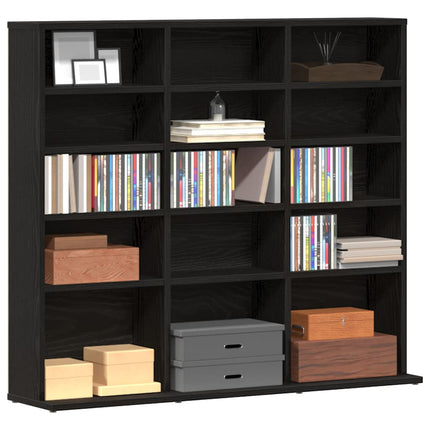 CD-bänk svart ek 100x23x89,5 cm konstruerat trä