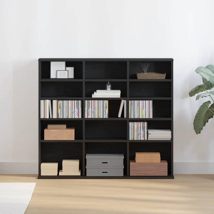 CD-bänk svart ek 100x23x89,5 cm konstruerat trä