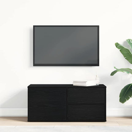 TV-skåp 80 x 34 x 36 cm Svart Ek Konstruerat trä