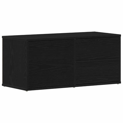 TV-skåp med låda Svart Ek 80 x 34 x 36 cm Konstruerat trä
