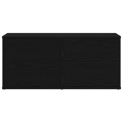 TV-skåp med låda Svart Ek 80 x 34 x 36 cm Konstruerat trä