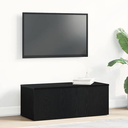 TV-skåp med låda Svart Ek 80x34x30 cm Konstruerat trä