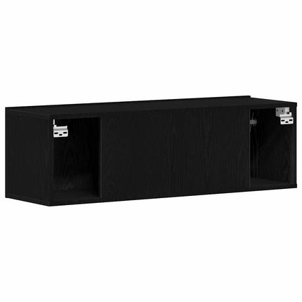 TV-skåp Väggmonterad Svart Ek 100 x 30 x 30 cm Konstruerat trä